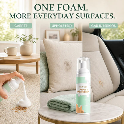 Carpet upholstery and car interior surfaces suited to CLINCLII spot care