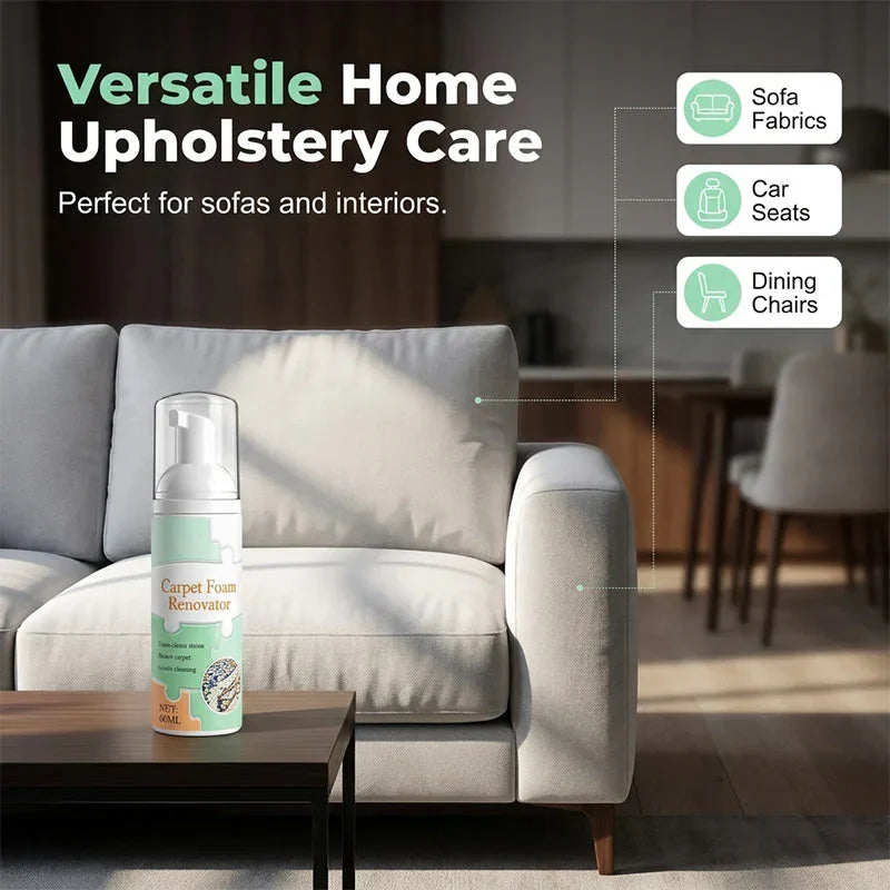 Targeted foam care for compatible sofa and upholstery fabric