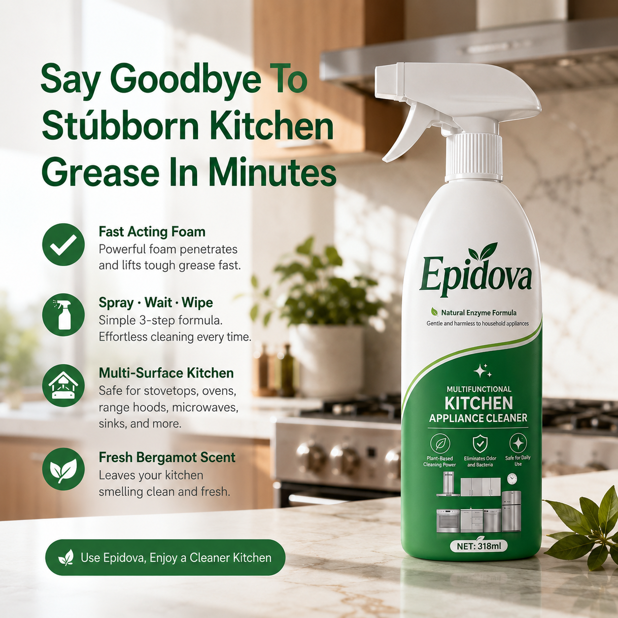 Epidova™ Kitchen Grease Foam Cleaner